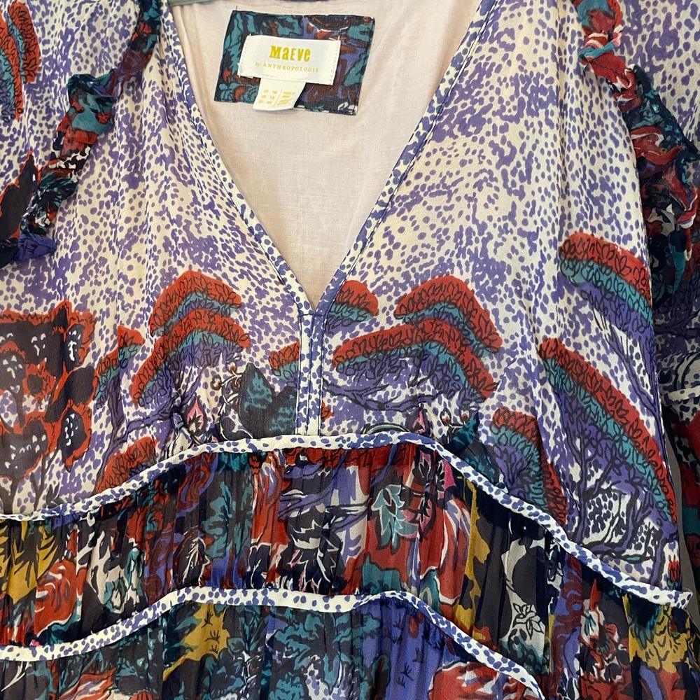 Anthropologie Colorful Maeve Long sleeve Maxi Dress